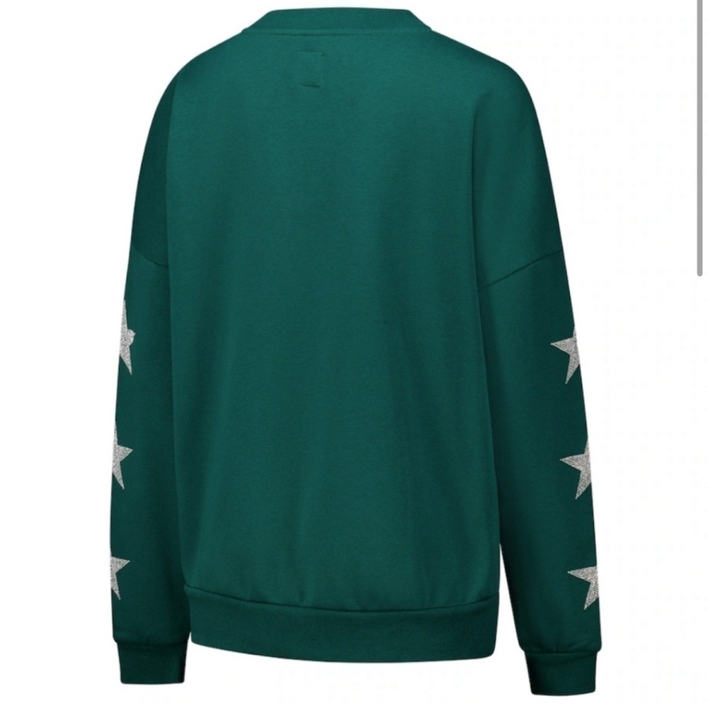 Green Bay Packers NFL Women's Rhinestone Star Sleeve Sweatshirt Green Size Large - Picture 11 of 16